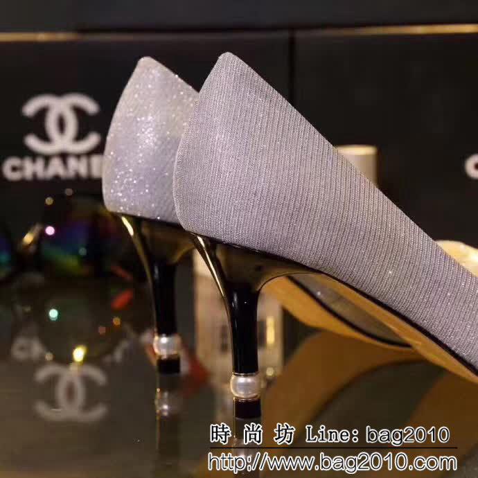 CHANEL香奈兒 18S早春新款 968進口亮片 時尚 高跟單皮鞋 QZS1475